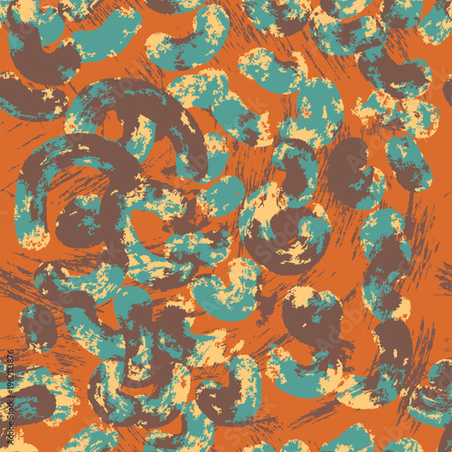 Cuadro en lienzo Abstract brush art, vector leopard animal skin, surrealistic animal skin, hyper