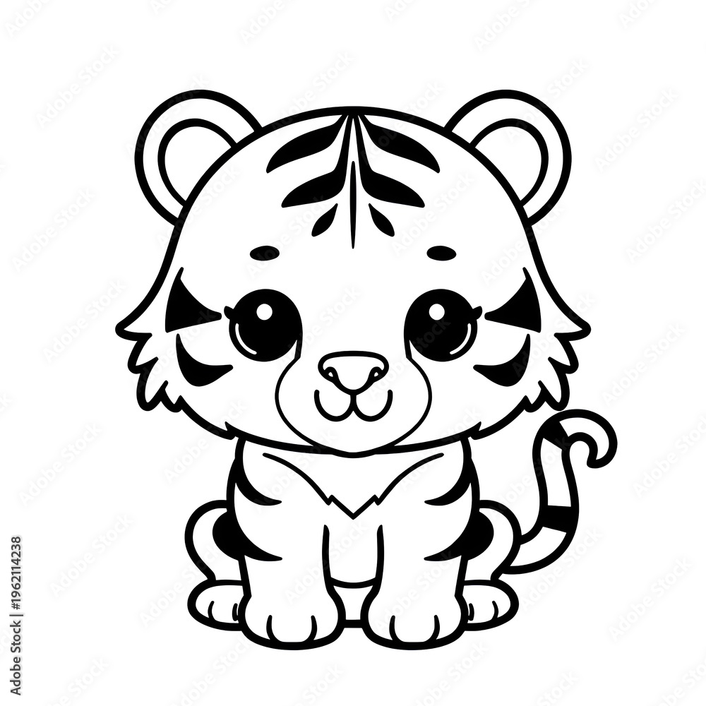 Fototapeta premium Sketch or animal tiger 