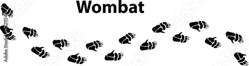 Wombat Footprint Set – Animal Paw Print Track Collection Vector EPS