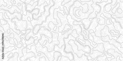 Topographic map contour lines pattern on white background for design