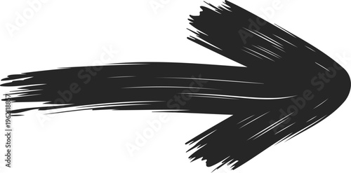 Brush Stroke Arrow Icon | Grunge Direction Vector