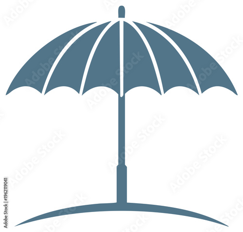 Beach Umbrella Simple Vector Illustration Beach and Shade Summer Resort Image