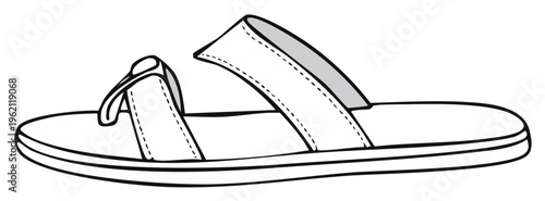 Sandals, flip-flop footwear, simple, summer design.