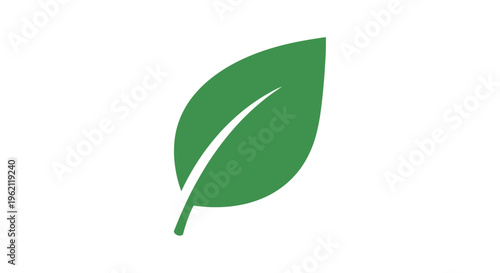 A solitary green leaf symbol representing nature, growth, and environmental sustainability