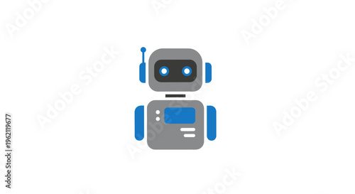 A Modern Graphic Illustration of an Artificial Intelligence Robot, Simple Design
