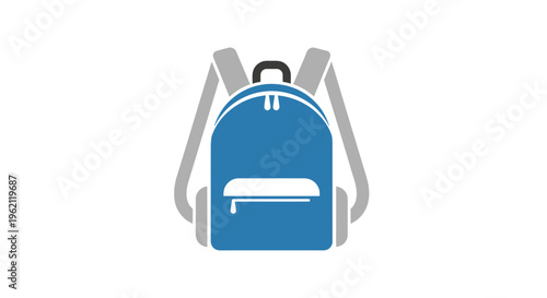 A Modern Graphic Illustration of a Backpack with Simplistic Design and Vector Elements