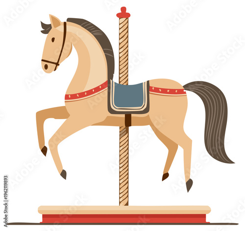 Carousel Horse on a Pole for Festive Occasions and Decorative Elements