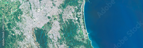 Φωτογραφία Satellite view of Rio de Janeiro coastline and urban area, Brazil, July 2025, Hi