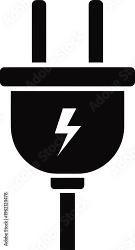 Electric plug icon with lightning bolt symbol