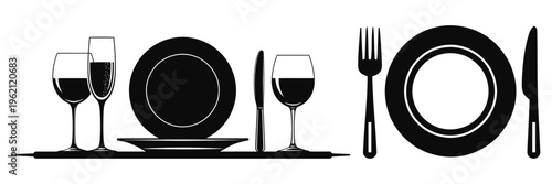 Formal table setting with wine glasses and fine china