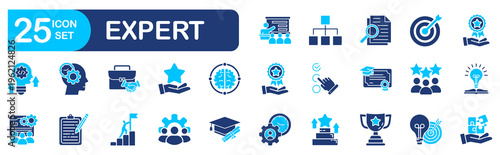 Expert icon set. Editable line icons.