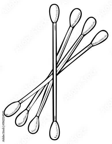 Ear swabs arrangement, medical cleanliness items for beauty care and health needs