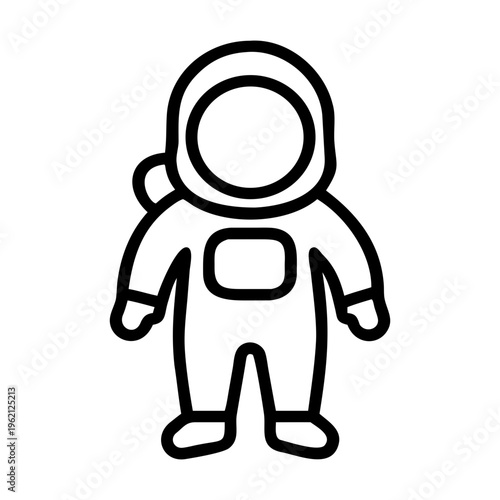 Astronaut illustration: A simple astronaut illustration, showcasing the iconic spacesuit design in a clean and modern style, perfect for educational content, space-themed projects.