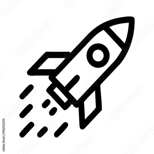 Rocket Launch: A stylized illustration of a rocket ship blasting off, symbolizing progress, innovation, and reaching for new heights.