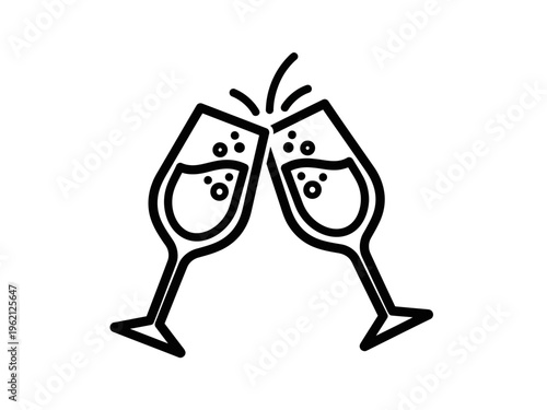 Champagne Glasses Celebration Toast.