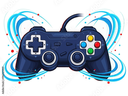 Dark Blue Gaming Controller Console.