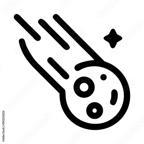 Cosmic Explorer: A graphic image captures the essence of a celestial wanderer, a radiant celestial object blazing across the vast expanse. 