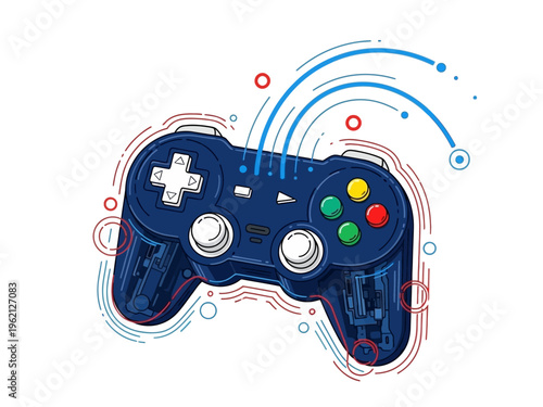 Video Game Controller Illustration.