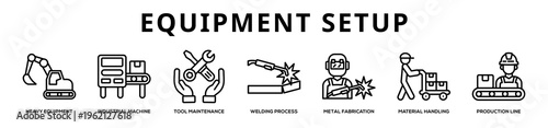Equipment Setup web banner icon illustration