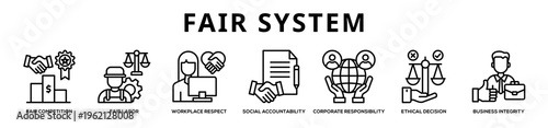 Fair System web banner icon illustration