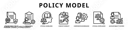 Policy Model web banner icon illustration