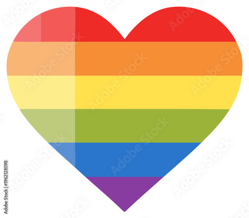Rainbow heart symbol of LGBTQ+ pride and equality