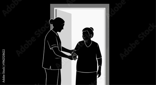 Nurse helping an elderly woman