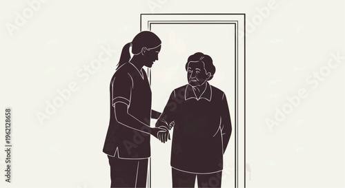 Nurse helping an elderly woman