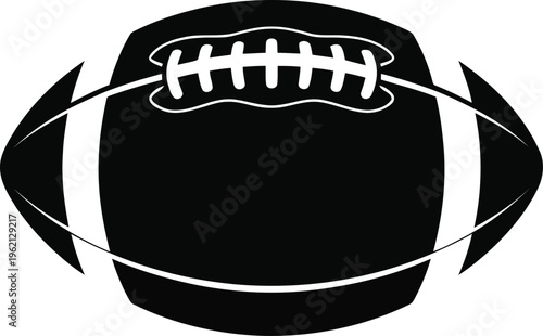 A detailed black and white illustration of a classic american football