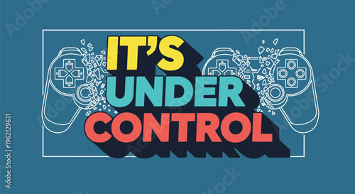 Modern Abstract Design with Gaming Visuals against a blue gradient background ideal for game promotion, tech websites, and social media campaigns.