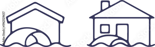 Comparison of traditional and modern house designs during flooding conditions