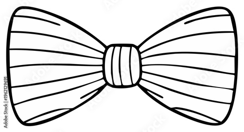 Black and white bow tie illustration. Hand-drawn fashion accessory.