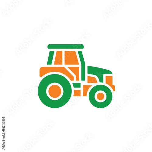 Smart Autonomous Tractor Geometric Icon