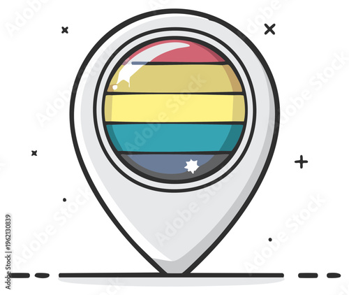 Geolocation Symbol with Pride Colors for a Map Vector Design