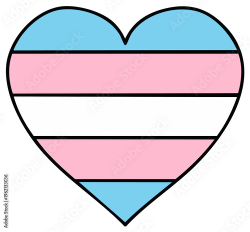 Free Download Heart shape with colors representing transgender pride - GFXLoad