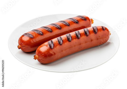 Grilled Sausages on White Plate
