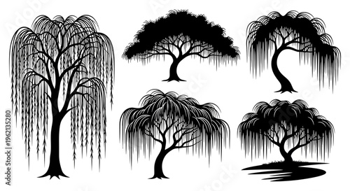 Weeping Willow Tree Silhouettes Collection