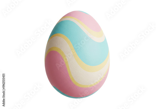 Pastel Wavy Striped Easter Egg