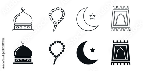 Islamic symbols and architecture icons