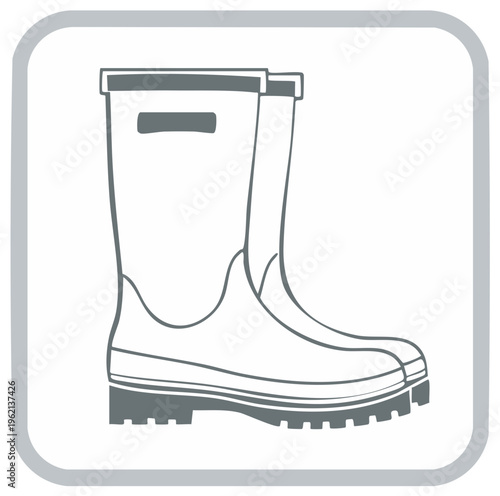 Rubber Boots Illustration. Vector image of wellington boots icon