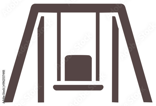 Vector icon illustration of a playground swing set for children entertainment outdoor activity