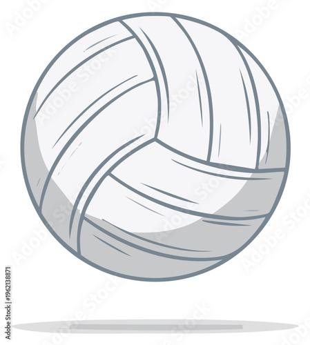 Volleyball in Motion: Dynamic Sports Ball Illustration with Shadow