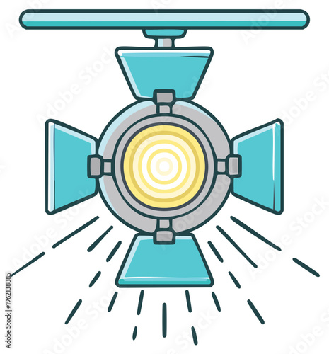 Cartoon illustration of a spotlight