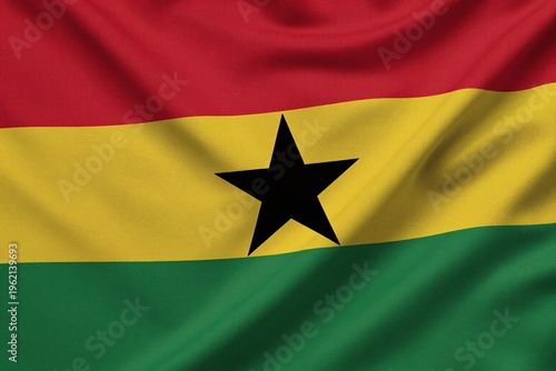 the ghanaian flag is waving in the wind