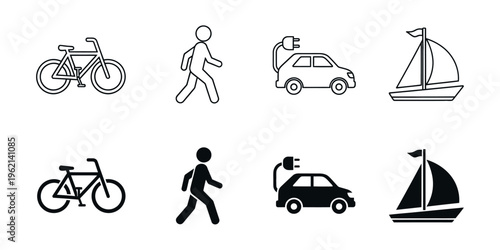 Transportation modes and icons