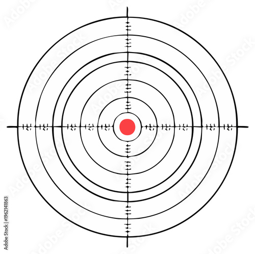 Target with bullseye for aiming practice showing focus and accuracy with concentric circles design