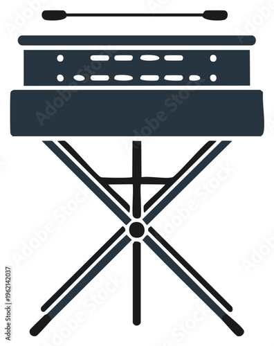 Vibraphone Illustration, Musical Instrument with Mallets, Jazz Band Equipment on Stand