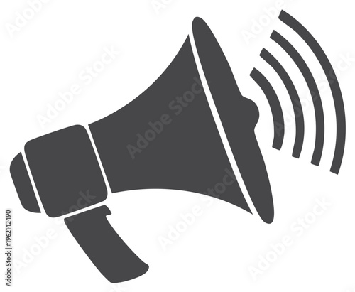 Loudspeaker Silhouette With Sound Waves Amplifying Voice to Deliver Powerful Message