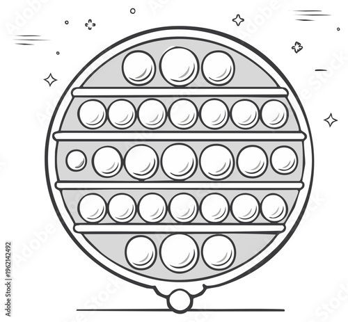 Illustration of a pop it fidget toy with bubbles in a circular shape design