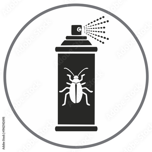 Pest control insecticide bug spray can icon spraying poison vector illustration